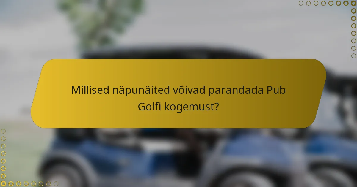 Millised näpunäited võivad parandada Pub Golfi kogemust?