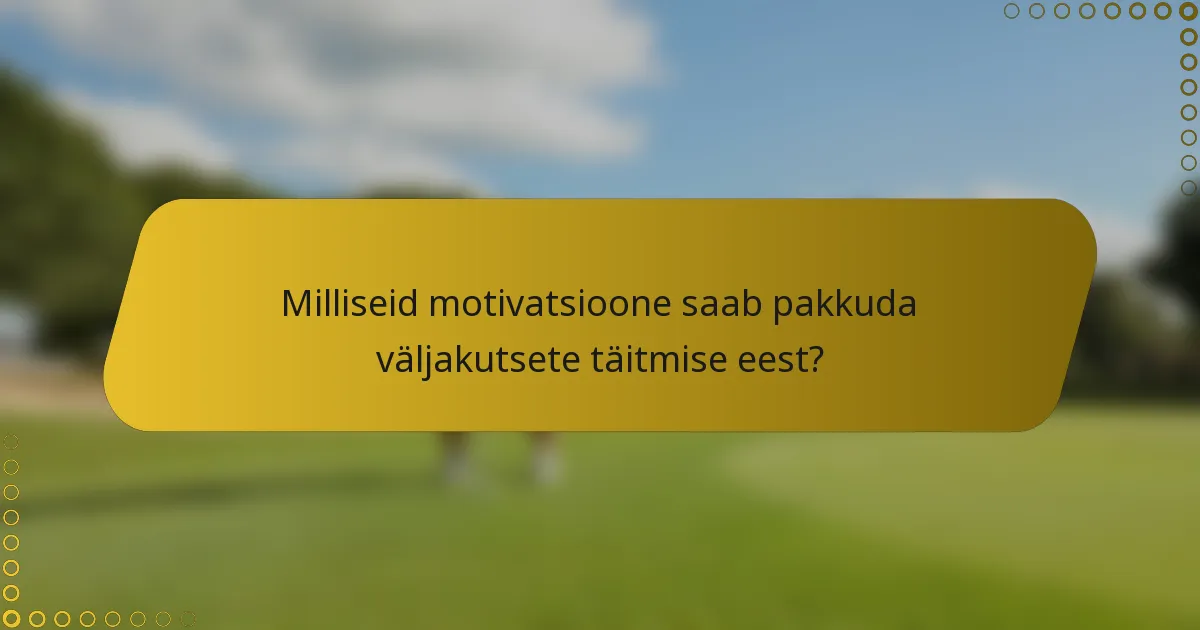 Milliseid motivatsioone saab pakkuda väljakutsete täitmise eest?